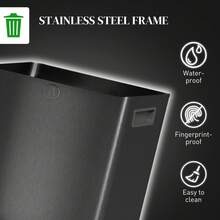 HOMCOM Dual Kitchen Garbage Bin, 2 X 4 Gallon (2 X 15 L) Trash Can With Foot Pedal, Soft-Close Garbage Can With Removable Inner Buckets, Fingerprint-Proof For Kitchen, Black - 黑色 - 查看 7