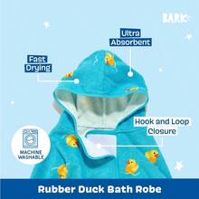 Barkbox Premium Absorbent Hooded Dog Bathrobe Towel Quick Drying Pet Towel For Bath And Beach Trips Luxurious And Soft Blue Rubber Duck Dog Bathrobe Large