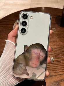 Funda para  con un adorable diseño de mono durmiendo, apta para las series  16E/15/14/13/12/11/PRO/PLUS/PROMAX/MINI. Compatible con las series  S/A/M/NOTE,  S/G/EDGE/E, Honor 400/MAGIC/X, OPPO RNO/A/F,  14/Redmi/POCO/NOTE. Transparente, sencilla, elegante y duradera, fabricada con material TPU protector. Perfecta para San Valentín, Halloween, Navidad y otras ocasiones festivas: una opción ideal para uso personal o para regalar. - transparente - Ver 1