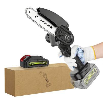Narbell Mini Chainsaw 6-Inch Battery Powered, Chainsaws With 2 Batteries, Portable For Wood Cutting And Tree Trimming, For Tree Branches, Courtyard, Household, Garden, Holiday Gift For Father And Family