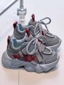 Kids Chunky Sneakers, New Boys/Girls Running Shoes, Casual Footwear For Toddlers, Little Kids, Big Kids - Grey - View 4