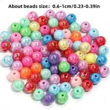 400/200/100pcs 6/8/10mm Multicolor AB Color Acrylic Dual-Color Beads For DIY Jewelry Making, Bracelet Necklace Charming Beads Crafts Accessories
