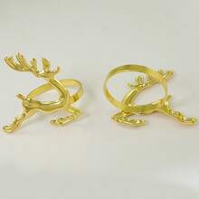 4-50 حلقة مفرش طاولة عيد الميلاد، حاملات مفرش طاولة على شكل شجرة عيد الميلاد والرنة، حلقات مفرش معدنية، مشابك على شكل غزال مبتكرة، حلقات أنيقة، مناسبة لعيد الميلاد وحفلات الزفاف وديكور طاولة الطعام (فضي، ذهبي، أخضر) - متعدد الألوان - مشاهدة 13