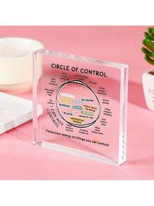 Suitable For Relaxing Office And Classroom Control Circle Acrylic Decoration - Inspirational Mental Health Art With 'I Can Control Design - Transparent PMMA Plaque For Living Room, Bedroom, Or School Decoration, Relaxing Office Decoration, Back To School, School Supplies - 白色 - 查看 4