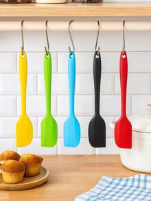 1pc High Quality Silicone Spatula, Heat Resistant Silicone Scraper, Cake Frosting Spatula, Baking Scraper Knife, Cake Cream Scraper, Small Baking Tool, Kitchen Gadget, Kitchen Accessory - Multicolor - View 9