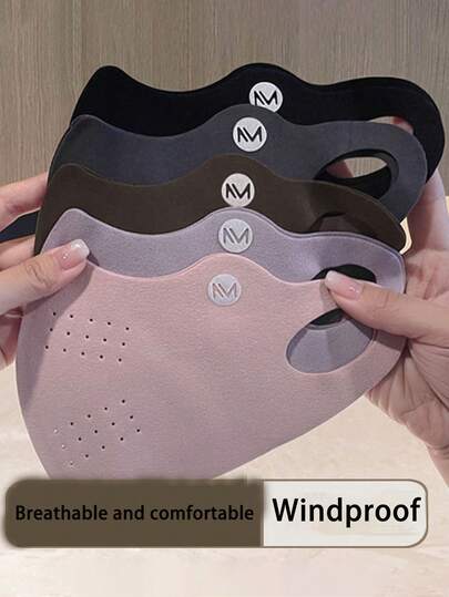 Warme und windabweisende Maske für Herbst und Winter, warm und atmungsaktiv, einfache und unifarbene warme Gesichtsmaske mit Kollagen-Zusatz, geeignet zum Tragen beim Ausgehen, in der Schule oder zur Arbeit