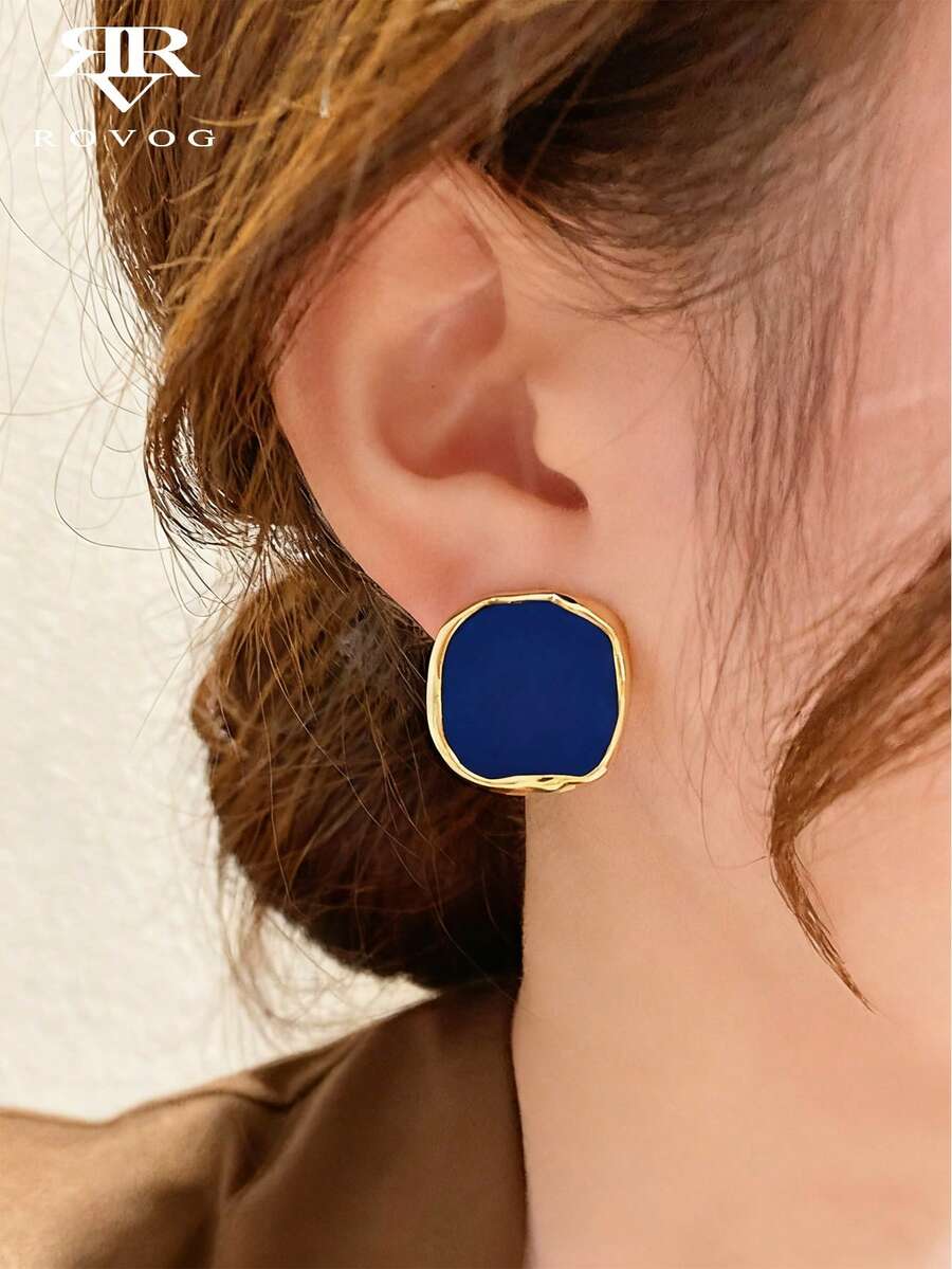 1 对时尚简约几何方形吊坠设计优雅耳环，适合日常休闲场合和聚会
