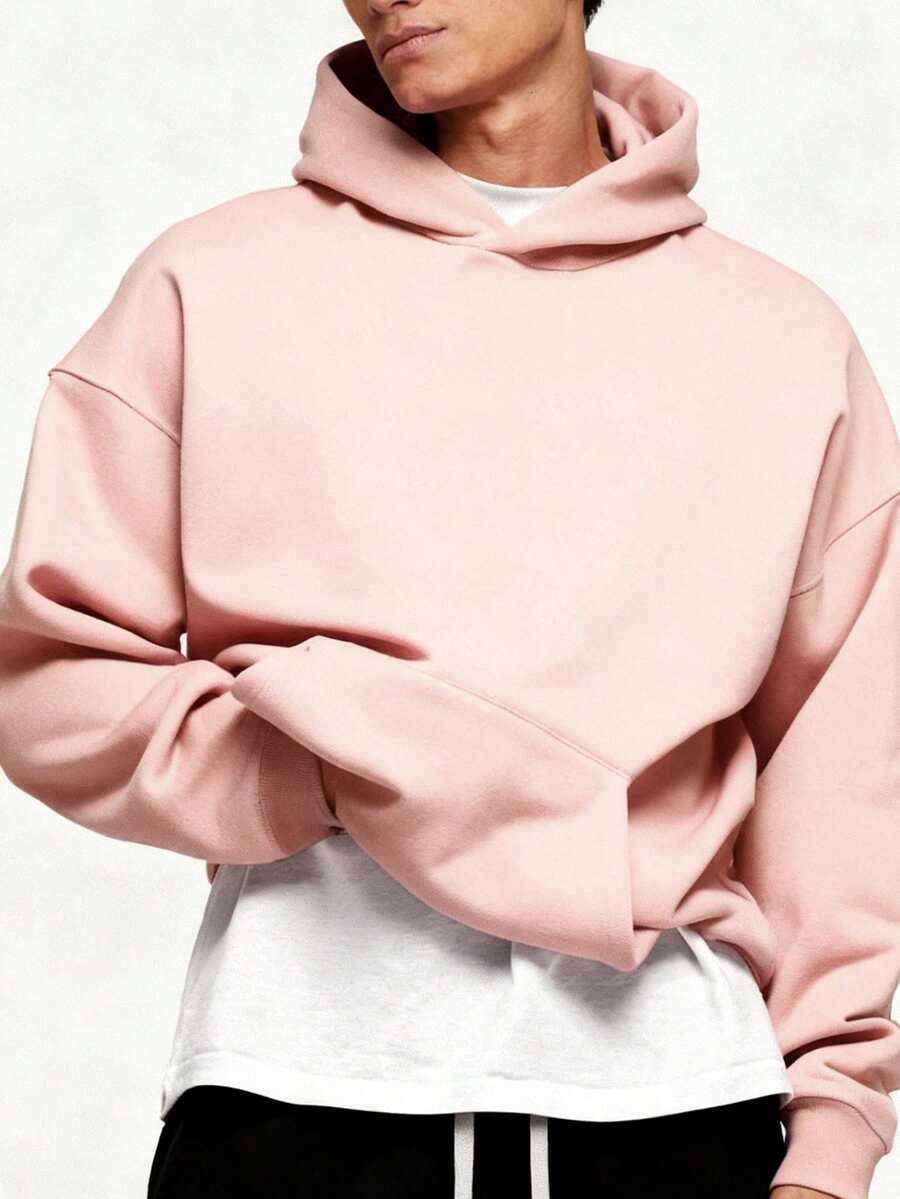 Men's Casual Sports Sweatshirt - Solid Color, Long Sleeve, Knit Fabric, H-Fit, For Hiking & Outdoor Activities, Polyester, Round Neck, Athletic Style Top For Fall/Winter Season