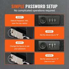 Gabinete de 48 llaves, caja fuerte para llaves con combinación y cerradura de llave, caja de almacenamiento digital, organizador de llaves de acero con estantes ajustables, 48 ​​etiquetas coloridas para llaves y una tarjeta de registro para la escuela, oficina, hotel - 48 llaves - Ver 6