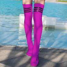 HISEA 1 Pair Women's Long Diving Socks; Women's Beach Snorkeling And Swimming Socks; Goddess Extended Beach Socks - Hot Pink - View 2