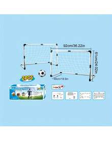 1 Set 92CM Extra Large Portable Dual Football Goal, Indoor/Outdoor Sports Plastic Equipment