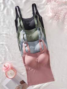 4pcs/Set Women's Seamless Adjustable Strap Camisole Undershirt - Multicolor - View 3