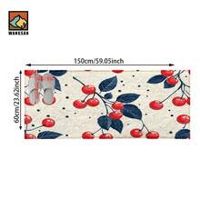 1 pezzo Zerbino antiscivolo con motivo a ciliegie, zerbino in super fibra antiscivolo, adatto per decorazioni di feste e festival, cucina, bagno, sala da pranzo, camera da letto, può essere regalato