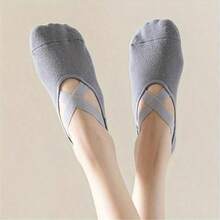 1/3/5/10双装女士瑜伽普拉提袜，硅胶防滑舞蹈运动袜，带抓地垫，适用于室内普拉提健身垫，适合瑜伽、普拉提、健身锻炼，是绝佳的圣诞礼物。 - 彩色 - 查看 5