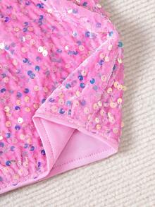 Tween Girls' Fashionable Sequin Mini Skirt, Suitable For Parties And Gatherings (Y0847) - Pink - View 3