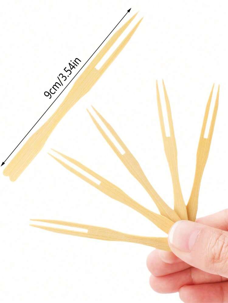 400 piezas Pinchos de bambú para frutas, pinchos de comida, tenedores pequeños, tenedores para aperitivos, tenedores para postres, palillos para cócteles, adecuados para frutas, postres, sándwiches, hamburguesas, ensaladas, bufés, bebidas, verduras y talla grande - 50/100/200/400 piezas - Multicolor - Añade 11