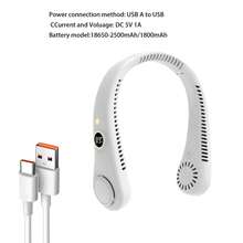 GICOOK Portable Neck Fan, USB Fan With 5-Speed Adjustment And Digital Display; Mini Portable Bladeless Fan For Home/Office/Sports/Outdoor Use, 360° Cooling, Silent Operation, High Airflow, Ideal Gift For Valentine's Day/Birthday/Easter - Multicolor - View 8
