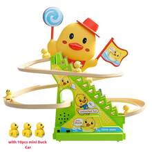 Automatic Stair Climbing Duck Slide Track Toy Set, Duck Roller Coaster Slide With Lights And Music, Children's Educational Duck Slide Toy, Ideal Gift For Halloween, Christmas, New Year (Batteries Not Included) - Multicolor - View 19