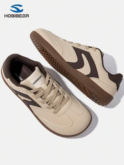 HOBIBEAR 女士休闲运动鞋，舒适透气轻便时尚运动鞋，简约平底运动鞋，适合所有季节