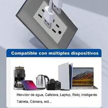 Megaluz Contacto Dúplex Enchufe Contacto Carga Usb 2.1amp - Gris - Ver 6