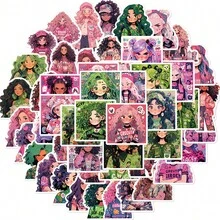 50PCS Ins Style Dopamine Dressing Girl Stickers Aesthetic Decals Laptop Notebook Phone Case Suitcase Water Cup Decoration Sticker Scrapbook Supplies Scrapbook Stationery - Multicolor - View 2