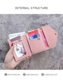 这款可爱的流苏装饰钱包采用人造皮革制成，具有多功能设计，包括女士短款钱包、零钱包、翻盖卡包和信封式布局，使其成为情人节和圣诞节的完美理想礼物。 - 彩色 - 查看 6