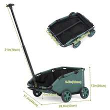 Wedyvko Pet Stroller For Small Dogs, Puppies, Cats, And Rabbits – Foldable With 45° Angled Design And 360° Rotating Handle – Comfortable Cushioned Seat, Restraint Strap, And Storage Bag – Perfect For Walks, Parks, And Outdoor Adventures - Dark Green - View 6