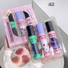 6-Color A+B Set Kekemood Cute Kitty Cake Lip Balm Set, Matte Finish Non-Stick Lip Gloss & Lip Cream, Moisturizing For Students, Lip Brush Included,Giveaways - Multicolor - View 16