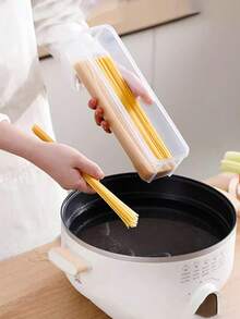 Awaoko 4个长方形食品储物盒，可重复使用的塑料冰箱收纳盒，用于存放葱、欧芹、香菜、大蒜、面条、鸡蛋等，带盖，建议手洗，厨房必备，返校季好物，食品储物厨房用品，厨房配件，厨房工具