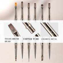 3 pièces Brosse à ongles pour liner français 3D, 1/6 pièces, gel UV, nettoyage, aérographe pour ongles, colle à ongles, poussière, art acrylique, jeux de brosses à ongles - Multicolore - Voir 7