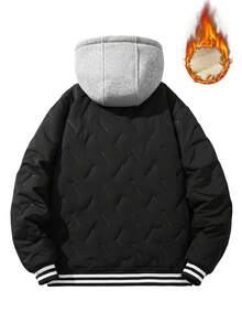 معطف رجالي مبطن بصوف الضأن مع كابوت، مقاوم للرياح ودافئ، مناسب للأنشطة الخارجية في فصل الشتاء.