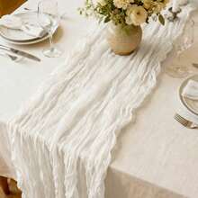 1条/6条/10条装雪纺桌旗，浪漫波西米亚风薄纱褶皱桌旗，适合春夏新娘送礼会、婚礼派对、花园小屋装饰、生日派对、宴会、高端晚宴及各种节日庆典——礼品、海滩、返校季、学习用品 - 彩色 - 查看 7