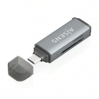  Leitor de cartão AISENS SD, Micro SD, MMC, RS-MMC, Micro MMC, USB-C, cinza