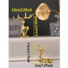 2pcs Deer Decor Craft, Deer Figurine, Home Decoration, Desktop Ornament, Modern Minimalist Style Deer Best Gifts Birthday Graduation Christmas Decorations Room Decor Christmas - Multicolor - View 4