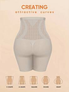 Local Delivery All-Purpose High Waist Shaping Shorts -Perfect For Yoga, Office Work, Or Sleeping Without Changing Outfits - 灰色 - 查看 5