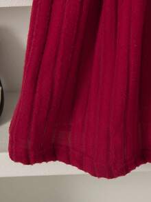 2pcs Girls Casual Outfit Set - Sleeveless Top With Bow Decor And Long Sleeve Knee-Length Dress, Fashion Suit For Girls, Spring/Autumn/Winter - Red - View 7