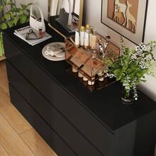 ECACAD Morden 6 Drawer Dresser, Modern Chest Of Drawers Wood Double Dresser For Bedroom Livingroom - Black - View 7