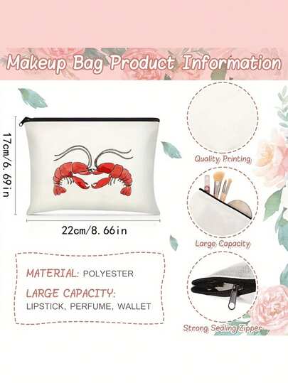 1 Túi đựng đồ trang điểm họa tiết hoa cổ điển cá nhân hóa một mặt - Hộp đựng đồ trang điểm du lịch có khóa kéo với họa tiết hoa màu be. Đây là món quà trang nhã dành cho phụ nữ, các bà mẹ, cô dâu và sinh viên tốt nghiệp. Túi đựng đồ trang điểm bền bỉ, thích hợp sử dụng hàng ngày và các dịp đặc biệt, với tay nghề thủ công cao cấp.