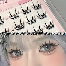 MIXIAOHE Glue-Free Thin Series False Eyelashes Ultra-Thin Natural Cat Eye Style, C Curl, Length 6 To 12 Millimeters, Soft False Eyelashes, DIY Professional Makeup Set, Reusable, Suitable For Beginners And Cosplay Use - 01# - 查看 4