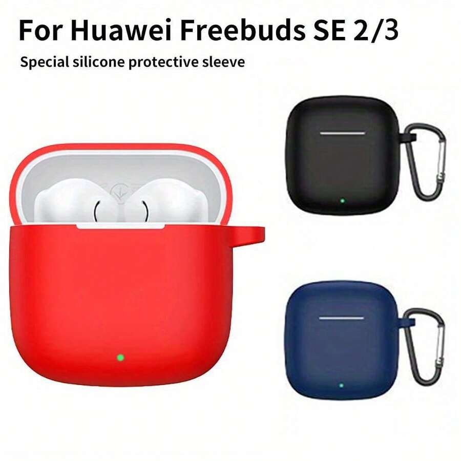 DO AS YOU WISH Cute Silicone Earphone Case Suitable For Freebuds SE 2 & 3, Silicone Material With Hook, Effectively Protects Earphone Case From Scratches