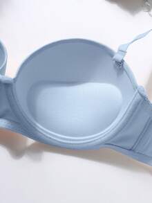 3 sztuki/zestaw biustonoszy damskich bez fiszbin w jednolitym kolorze z odpinanymi ramiączkami - Wielokolorowe - Zobacz 6