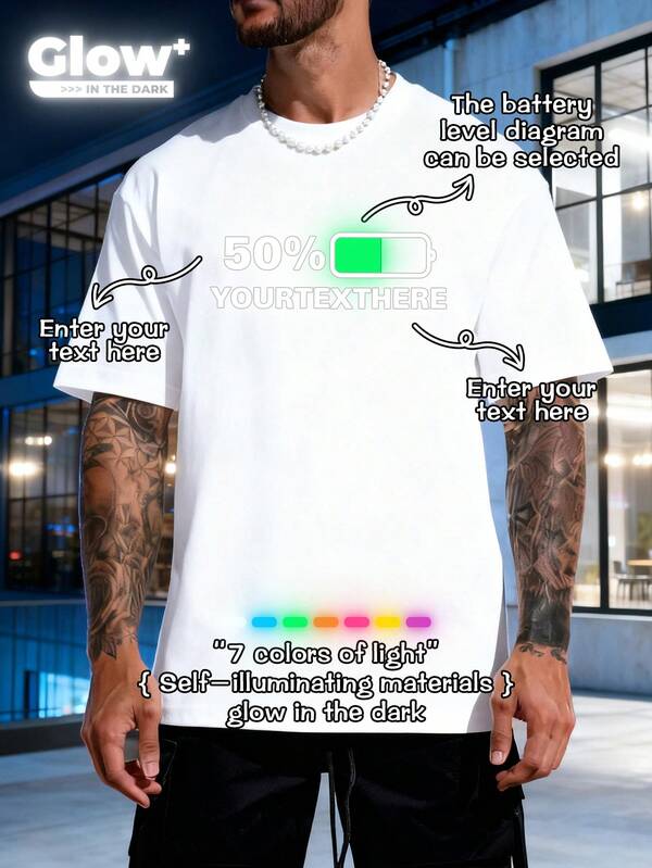Glow In The Dark,Customize Personalized Men's Athletic LightT-Shirts. Comfortable, And Casual. Add Text And Photos (Like Emblem Designs, Couple Photos, Family Portraits, Selfies, Or Pet Pictures) To Create Your Own Custom Printed T-Shirt. The Perfect Gift For Your Boyfriend. Custom T-Shirt.