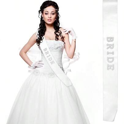 Bride Sash Bachelorette Party Favors Bachelorette Party Accessories White Bride Sash With Pearls And Rhinestones Bridal Shower Wedding Party Decorations Women Bachelorette Party Gifts