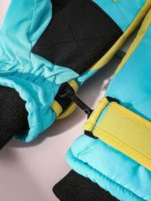 1 双儿童撞色加厚保暖露指手套，适合冬季滑雪、骑自行车等户外活动 - 撞色 - 查看 9