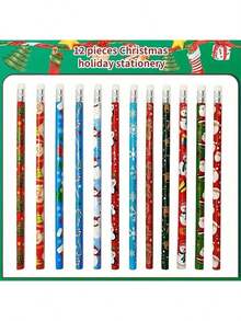 Christmas Style HB Pencil Custom Different Pattern On Pencil Body As Christmas Gifts For Student And ChildCartoon Cute High Value Christmas-Themed Wooden Stationery Pencil School Supplies Gift For Students - Multicolor - View 7