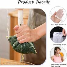 3 Pack Brew Bags, 12.2x. 87 Large Reusable Fine Mesh Bag With Adjustable Drawstring, Home Brewing Hops Grains Fruit Wine Beer Making Brew In A Bag Supplies12.2x. 87 - Initial - View 4