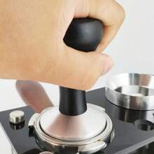 51/58mm 咖啡压粉器，带木柄，平底压粉器，适用于 51/58mm 咖啡手柄