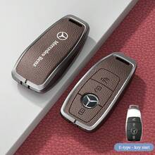 Mercedes Benz Key Fob Cover Genuine Leather With Metal Borders | Anti-Scratch Luxury Car Accessories, Carbon Fiber Keychain - Compatible With A/C/E/S/CLS/GLC/GLE/GLA/GLS Class (2017-2024) Including E200/E400/E63/W213, S550/S560, C260, A200 | Premium Key Protection Case - Multicolor - View 13