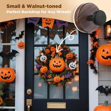 Suction Cup Wreath Hanger, Adhesive Wooden Wall Coat Hooks, Farmhouse Decorative Natural Walnut Wood Towel Hooks For Front Door/Glass Window/Over Door/Outdoor/Kitchen, Hanging Hats Towels Robe Clothes Keys Bags Jackets Christmas/Thanksgiving/Halloween/Christmas Decor, Practical Home Storage Items - Multicolor - View 2