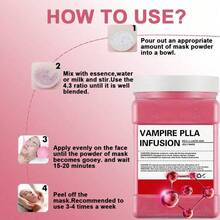 Mặt nạ dạng gel 650g, mặt nạ dưỡng ẩm dạng gel chứa Vampire PLLA, giúp dưỡng ẩm, làm săn chắc, làm sạch sâu và làm mịn da, đồng thời là mặt nạ tẩy tế bào chết chuyên nghiệp chứa hydro, dung tích 23 fl oz. - Màu Hoa hồng đỏ - Xem 5